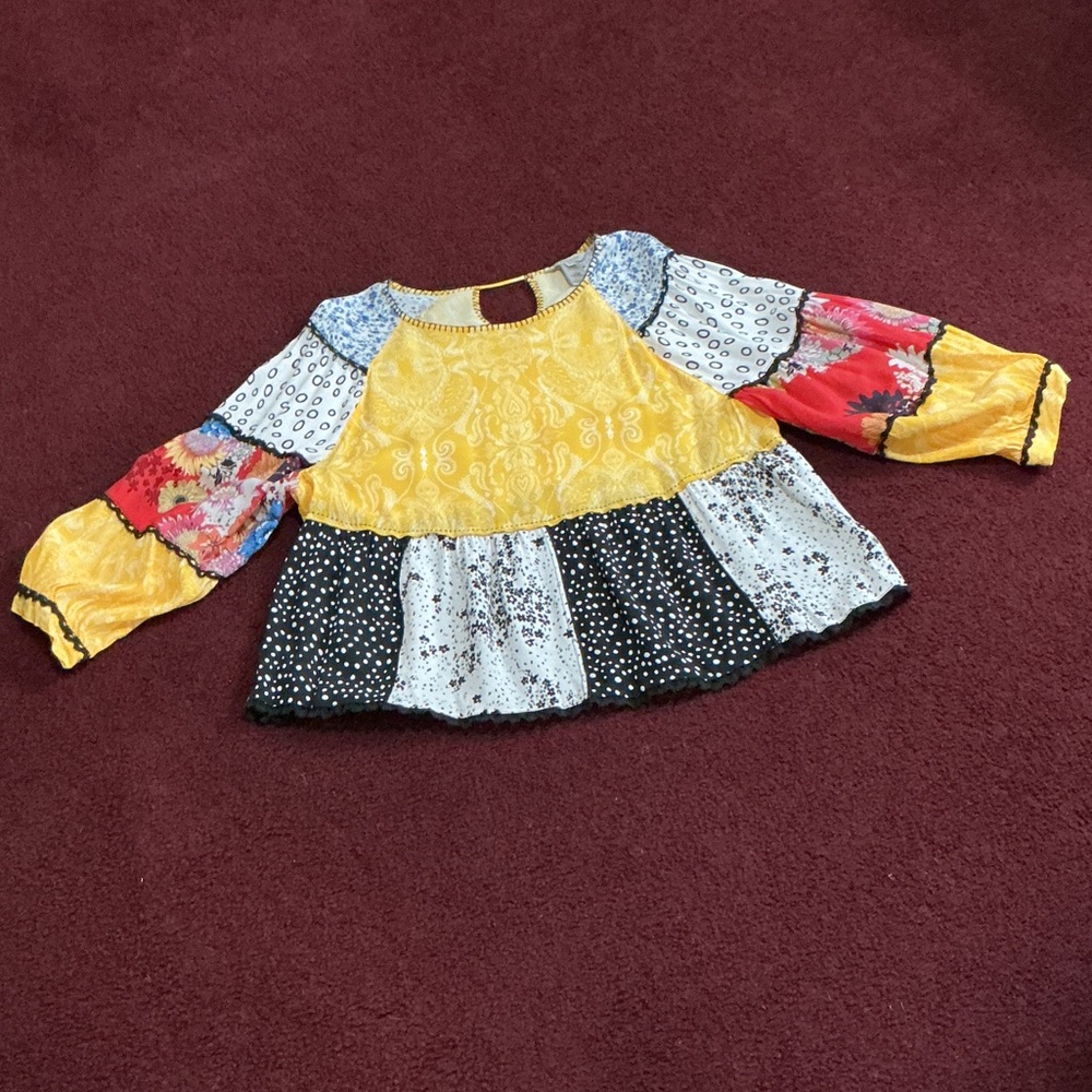 John Mark Multicolor Patchwork Blouse - image 3